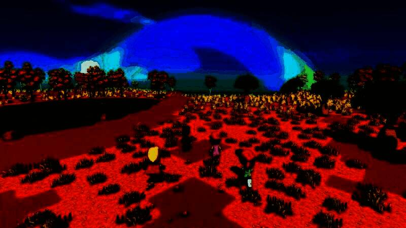 游戏中的澳大利亚荒野场景，玩家正在钓鱼和采集资源