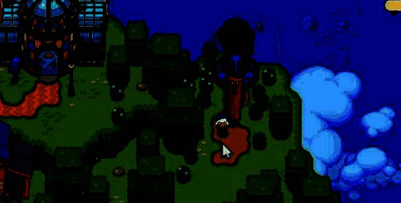 游戏主角在岛屿间穿梭，周围环绕着奇幻生物与炼金装置