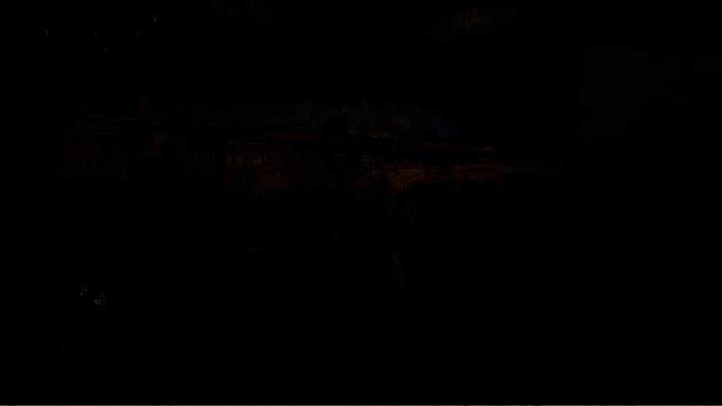 游戏角色站在山崖俯瞰谷地，多匹野马在下方奔跑