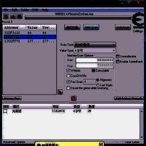 成功定位到唯一一个匹配的内存地址