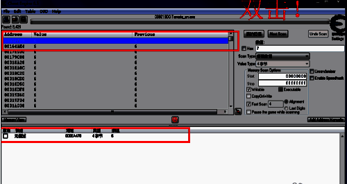 唯一地址被双击后移至下方记录栏中的界面展示