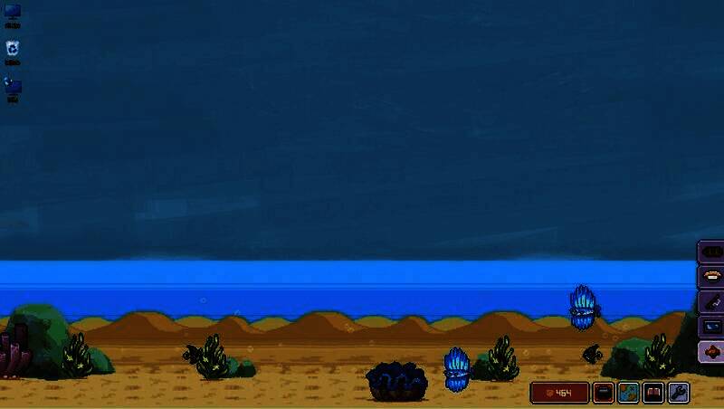 悠哉钓鱼游戏画面展示玩家在屏幕角落钓鱼并制作寿司的过程