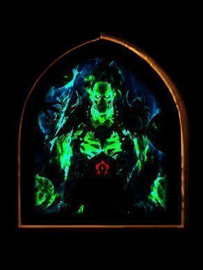 萨满皮肤“冰封鬼灵耐奥祖”展示图，细节刻画精致，特效华丽