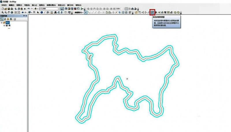 高级编辑工具面板展开显示拆分多部件功能选项的界面截图
