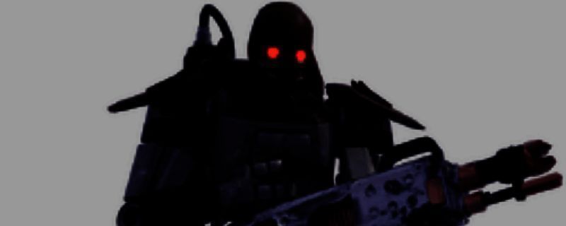 火焰装甲兵全身造型展示，背部装有大型喷火装置，整体为金属机械风格