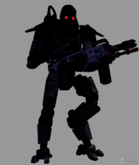 火焰装甲兵背部特写，清晰可见红色油箱装置以及喷火口设计细节