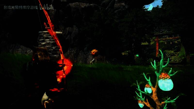 多人合作狩猎场景，使用弓的角色远程掩护队友，配合默契展开围攻