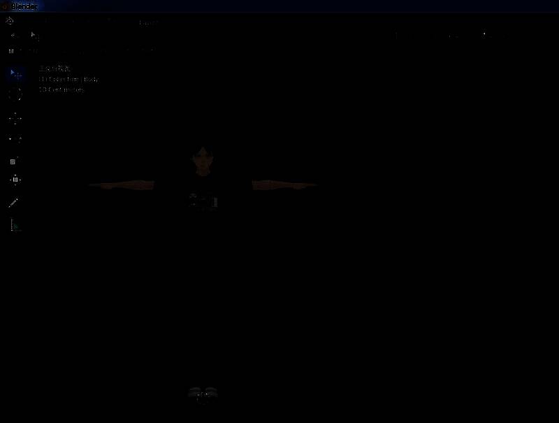 Blender中展示的人体模型，视角为正面正视