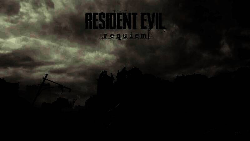 浣熊市俯瞰图，城市街道错综复杂，弥漫着浓厚的末日氛围