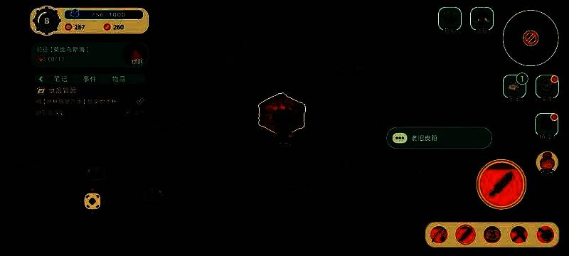 进入神秘装置内部场景，光线昏暗但充满科技感