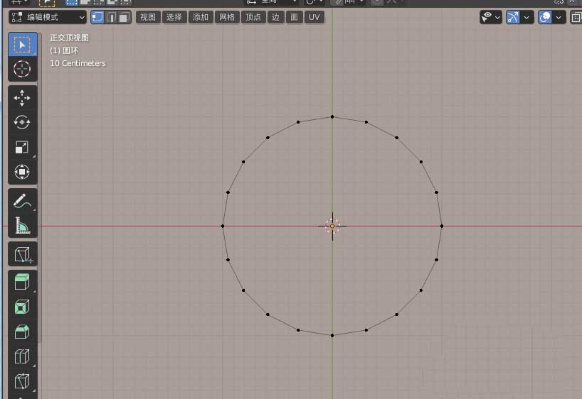 进入编辑模式后的Blender界面