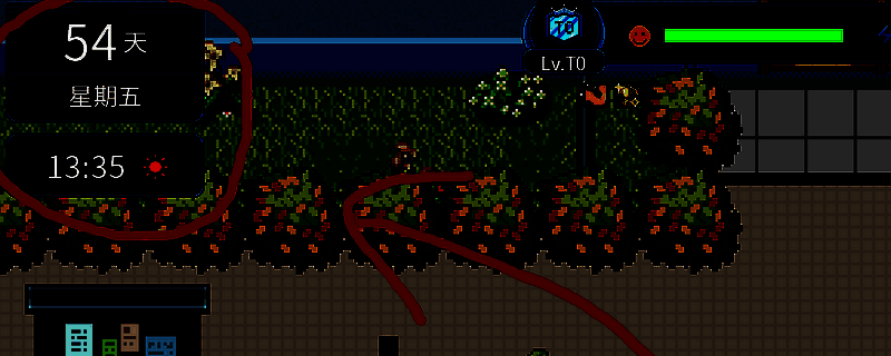 游戏中角色查看时间的界面展示，左上角清晰显示当前时间和日期