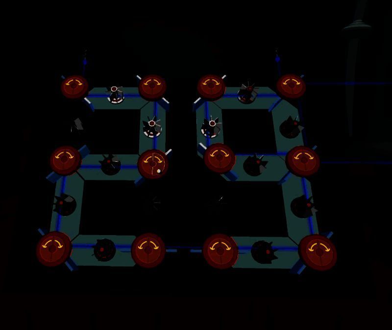 蓝色冷气冻结水面形成冰面通道的特效画面