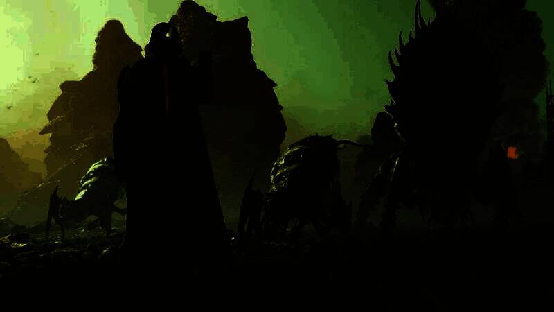 《绝地潜兵2》“自由之柱”斗篷展示图，斗篷背部有四道红色竖线，风格硬朗科幻