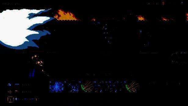 剧情过场画面，展示主角面对堕落骑士团时的紧张对峙场景