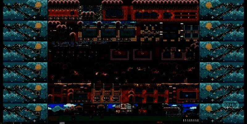 樱花主题温泉馆内部场景，粉色花瓣飘落，整体氛围浪漫梦幻