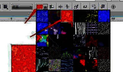 填充挑选器窗口弹出，第三种样品图案被高亮选中