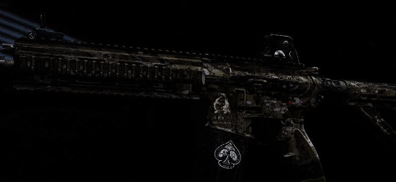 德尔塔小队H416外观展示，绿棕迷彩尽显隐蔽性