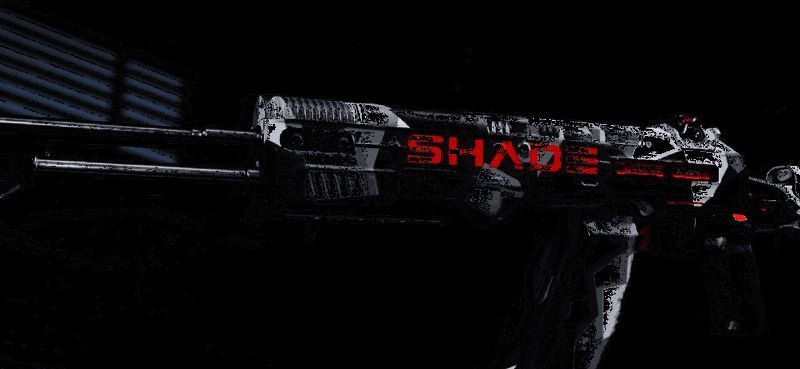 阴影AN94外观展示，黑色主体配红色标识极具辨识度