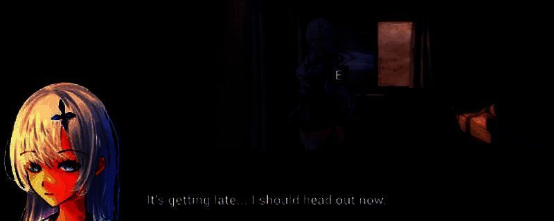 《幽夜少女之镜》游戏封面画面，展示主角在神秘场景中的剪影