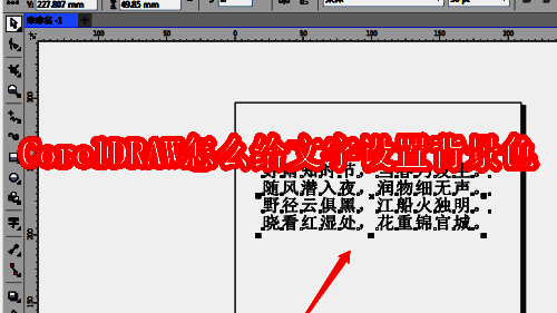 CorelDRAW界面显示已输入的文字示例