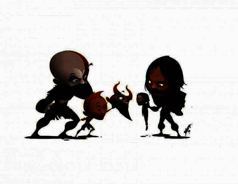 奎爷与儿子并肩而立，背后是北欧神话风格的战场场景