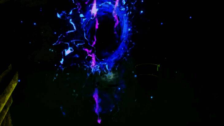 角色在水池中用头槌撞击墙壁裂缝的搞笑画面