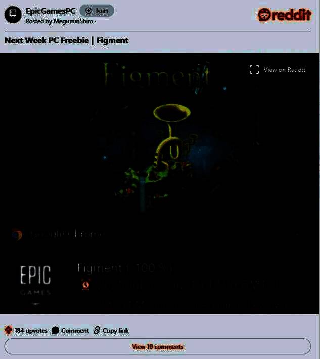 Reddit用户曝光Epic下周免费游戏名单截图