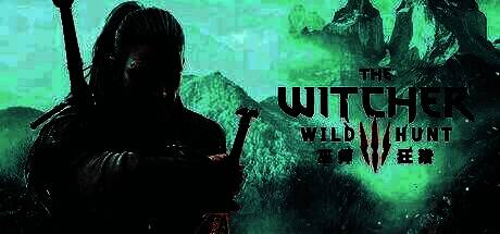 《巫师3》杰洛特战斗画面，魔法光芒四射，背景为森林环境