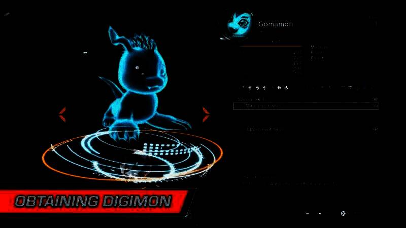 神圣计划界面展示，屏幕显示数码兽DNA结构图