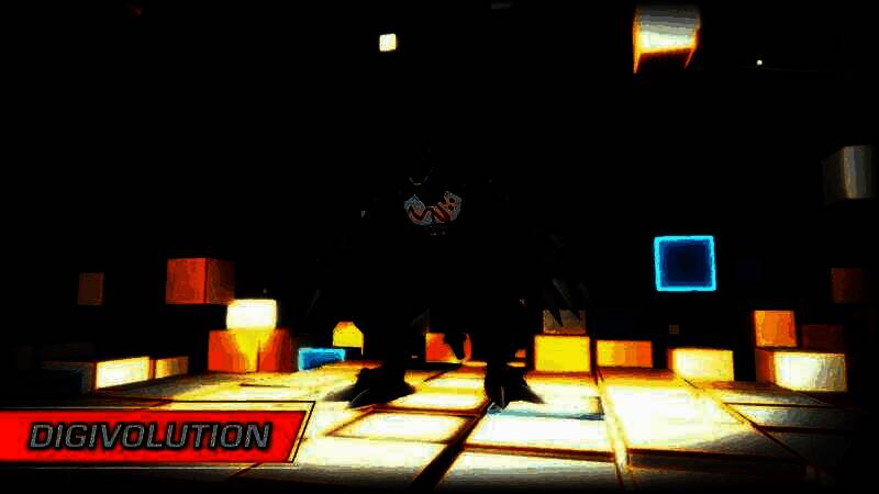 数码农场全景图，多只数码兽在不同区域进行训练