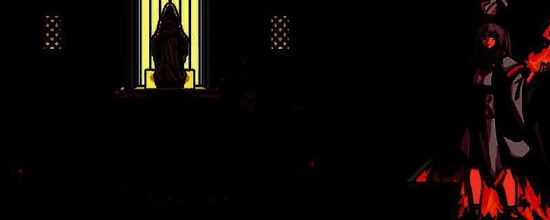 游戏中角色手持法杖，身披长袍，在战场中施放魔法的场景，背景为中世纪城堡与火焰交织