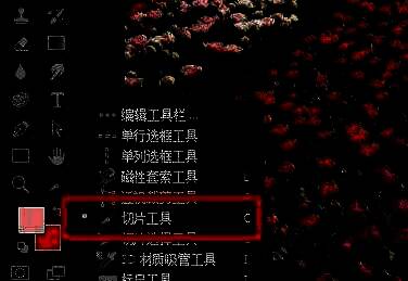 图片上出现蓝色虚线框，表示当前选定的切片区域