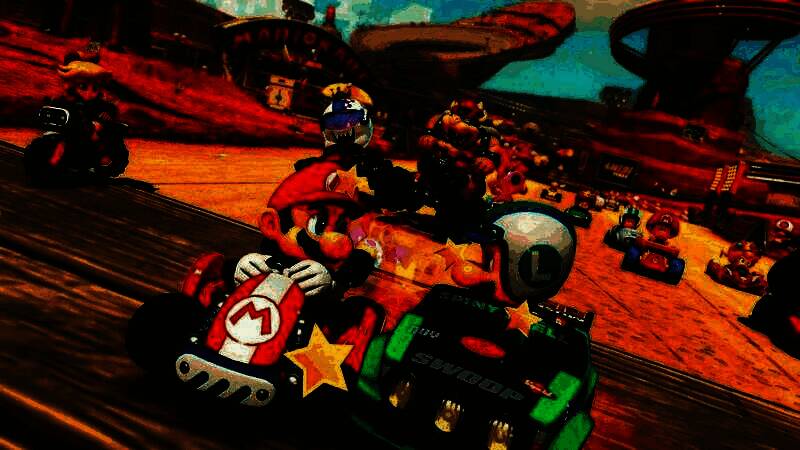 《马里奥赛车：世界》游戏封面与Switch 2主机同框展示