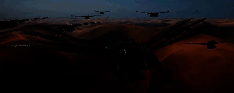 《沙丘：觉醒》中玩家驾驶飞行器穿越空气墙进入未知区域的场景