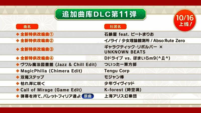 游戏内曲目列表界面，展示即将上线的DLC曲目预览