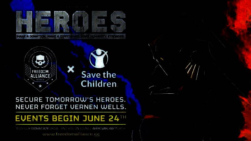 展示桌上摆放着多个签名版游戏周边产品，背景为《绝地潜兵2》LOGO