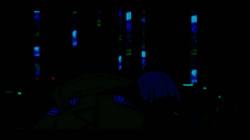 城市街景细节图，街头涂鸦与全息广告交织出夜之城的独特氛围