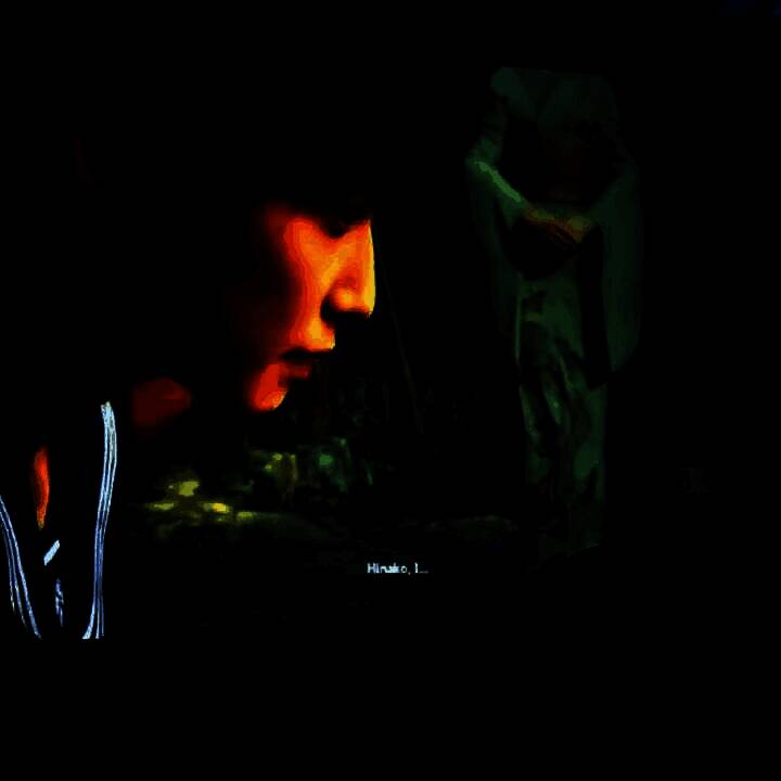 深水雏子手持武器准备迎战，周围环境昏暗压抑