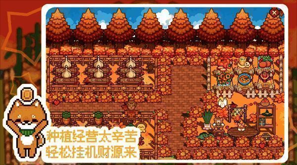 市场局内具体设施展示，包括服装店、募捐小猪等图标