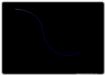 Cinema 4D正视图中绘制的基础贝塞尔曲线，显示隐藏手柄前的状态