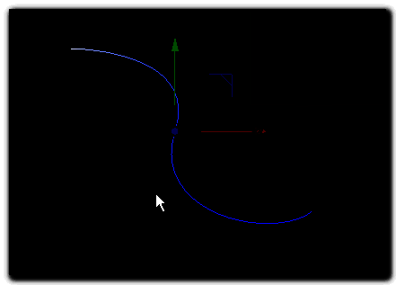 手柄被选中并开始调节贝塞尔曲线的过程截图