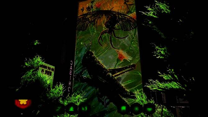 游戏中蜜蜂飞翔在花丛间的美丽场景，阳光洒落，画面清新自然