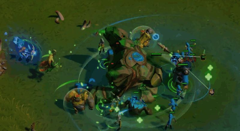 多种不同阵容组合在战场上的实战模拟画面，展现西蒙在不同战术中的适应性