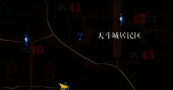 史莱克学院周边宝箱分布图示，突出显示五个宝箱点位