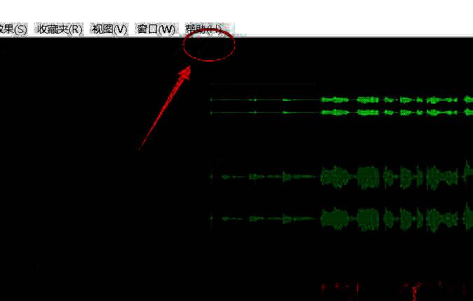 Audition工具栏中选中修复画笔工具，准备对吸气声进行涂抹处理