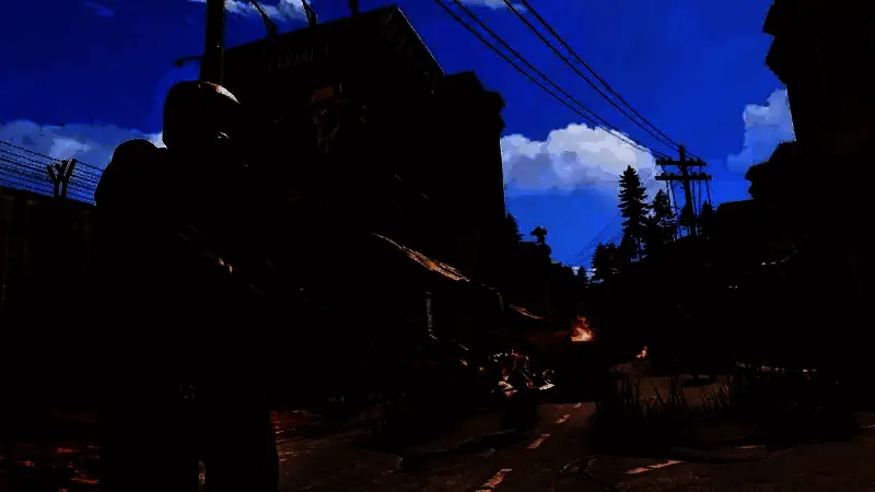 《腐蚀》游戏内荒野求生场景，玩家正在搭建简易木屋