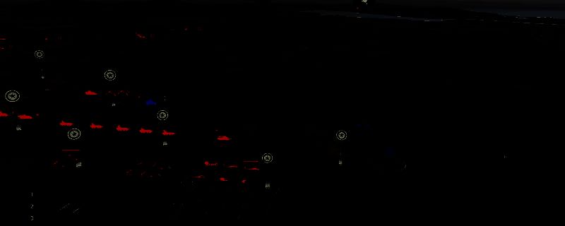 游戏中一架大型轰炸机投下核弹，地面爆炸火光冲天，烟尘弥漫