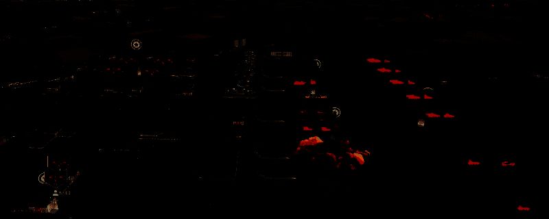 游戏中飞机投掷集束炸弹的战术画面，地面装甲部队被爆炸覆盖