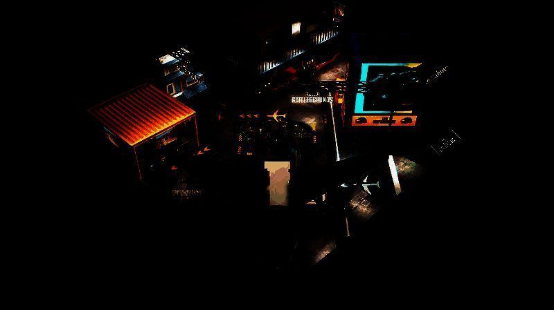 PUBG展台布置极具代入感，背景为巨型地图投影与道具模型结合